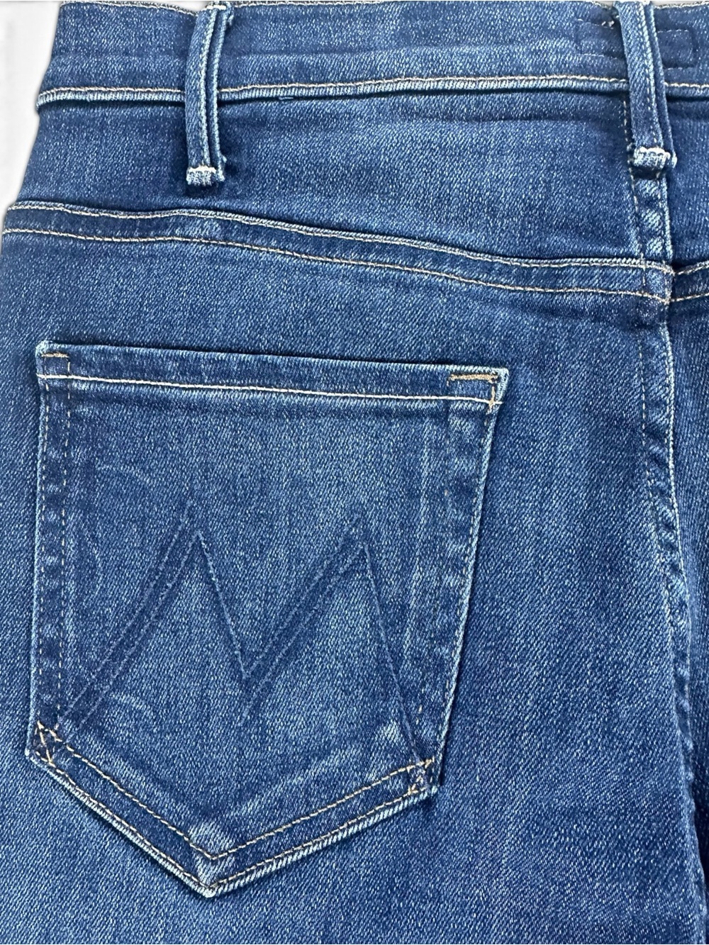 MOTHER Women’s 29 Hustler Fray Dark Blue High-Rise Flare Jeans - Picture 10 of 12